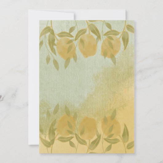 Elegant Botanical Lemon Greenery Kaart (Achterkant)
