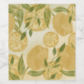 Elegant Botanical Lemon Greenery Wijn Etiket (Enkel label)