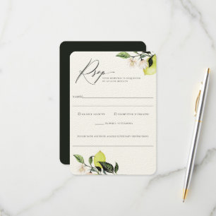 Elegant Botanical Lemons Wedding Food Allergy Rsvp Kaartje