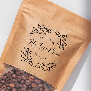 Elegant Botanical Let Love Brew Weddenschap Favor Rubberstempel