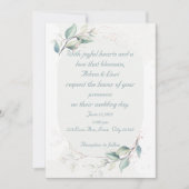 Elegant Botanical Love Wedding Kaart (Voorkant)