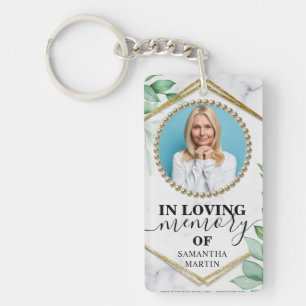 Elegant Botanical Memorial Gift Photo Sleutelhange Sleutelhanger