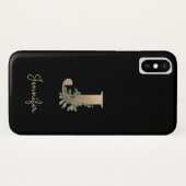 Elegant Botanical Monogram Gold Letter J Case-Mate iPhone Case (Achterkant (horizontaal))