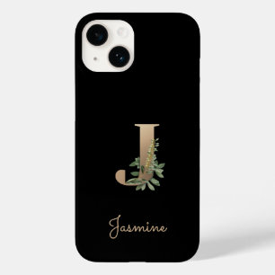 Elegant Botanical Monogram Gold Letter J Case-Mate iPhone 14 Hoesje