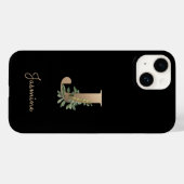 Elegant Botanical Monogram Gold Letter J Case-Mate iPhone Case (Achterkant (horizontaal))