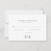 Elegant Botanical Monogram Initiaal Wedding RSVP (Voorkant)