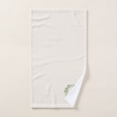 Elegant Botanical Monogram Towel with Custom Name (Serviette à main)