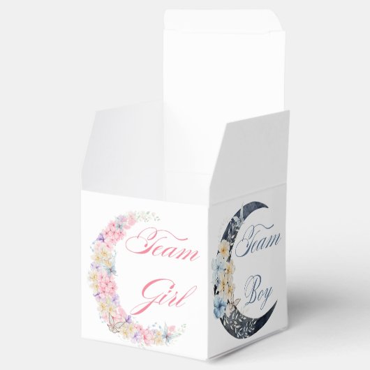 Elegant Botanical Moon Geslacht onthullen baby sho Bedankdoosjes (Geopend)