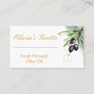 Elegant Botanical Olive Branch Visitekaartje
