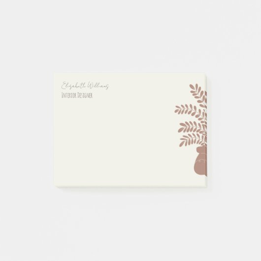 Elegant Botanical Personalized Post-It Notes (Voorkant)