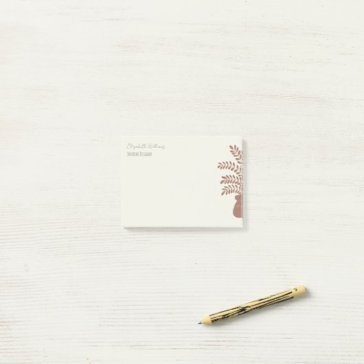 Elegant Botanical Personalized Post-It Notes (Op bureau)
