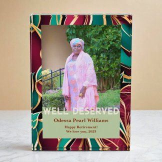 Elegant Botanical Retirement Gift for Black Mom Fotoblokken