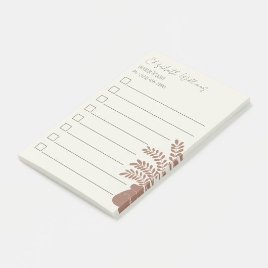 Elegant Botanical To-Do List Post-It Notes  (Schuin)
