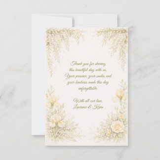 Elegant Botanical Wedding  Bedankkaart
