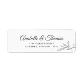 Elegant Botanical Wedding Etiket (Voorkant)