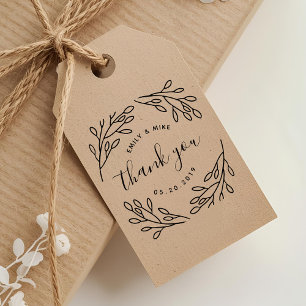 Elegant Botanical Wedding Favor Bedankt Zelfinktende Stempel