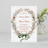 Elegant botanical Wedding  Folie Uitnodiging (Staand Voorkant)