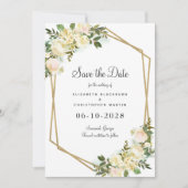 Elegant Botanical Wedding Greenery Floral Chic Save The Date (Voorkant)