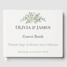Elegant Botanical Wedding Guest Book Gastenboek