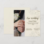 Elegant Botanical Wedding Invitation (Devant / Derrière)