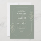 Elegant Botanical Wedding Invitation (Devant)