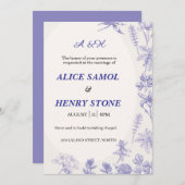 Elegant Botanical Wedding Invitation Template (Devant / Derrière)