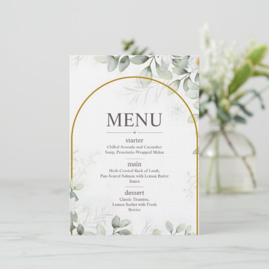 Elegant Botanical Wedding Menu (Debout devant)