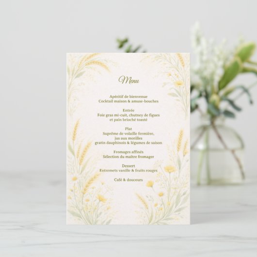 Elegant Botanical Wedding Menu (Debout devant)