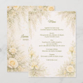 Elegant Botanical Wedding Menu (Devant / Derrière)