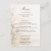 Elegant Botanical Wedding Menu Card (Devant)