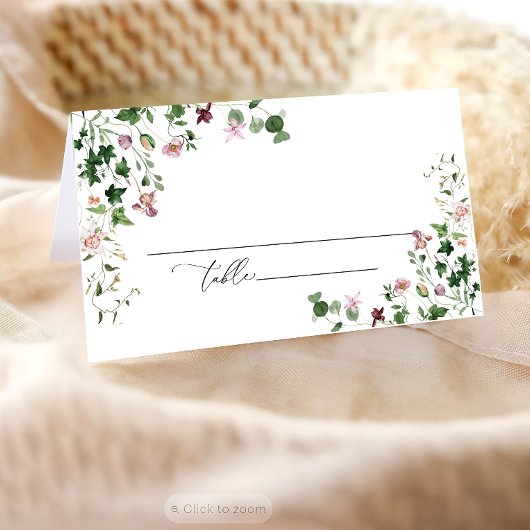Elegant Botanical Wedding Place Card