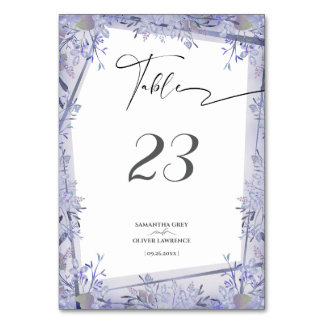 Elegant Botanical Wedding Table Number Sign Kaart