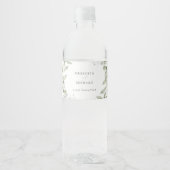 Elegant Botanical Wedding Waterfles Etiket (Voorkant)