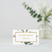 ELEGANT BOTANICAL WHITE VISITEKAARTJE (Staand voorkant)