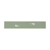 Elegant Botanical Wrap | Sage Green Belly Band Uitnodigingen Wikkel (Vlak)