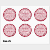 Elegant botanicals Cranberry Wedding Ronde Sticker (Vel)