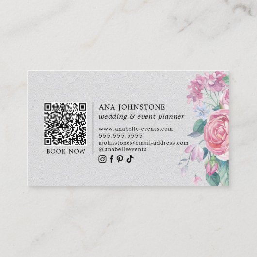 Elegant Botanicals QR-code Visitekaartje (Achterkant)