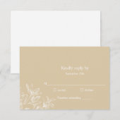 Elégant Botanique Blanc Floral Mariage Carte RSVP (Devant / Derrière)