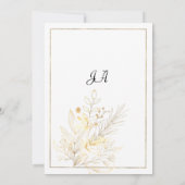 Elégant botanique blanc or floral Numéros de table (Dos)