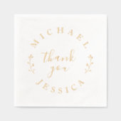 Élégant Botanique Personnalisé Noms Merci Mariage (Recto)