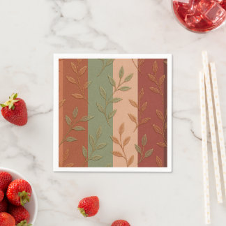 Elegant botanisch blad aardetinten patroon servet