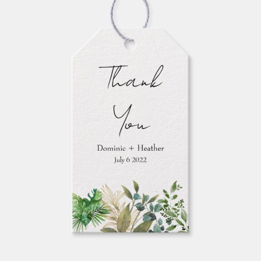 Elegant botanisch blad cadeaulabel (Voorkant)