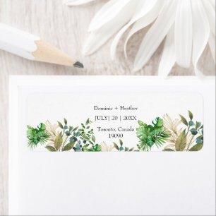Elegant botanisch blad etiket