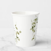 Elegant Botanisch Bladblad Waterverf Bruiloft Papieren Bekers (Links)