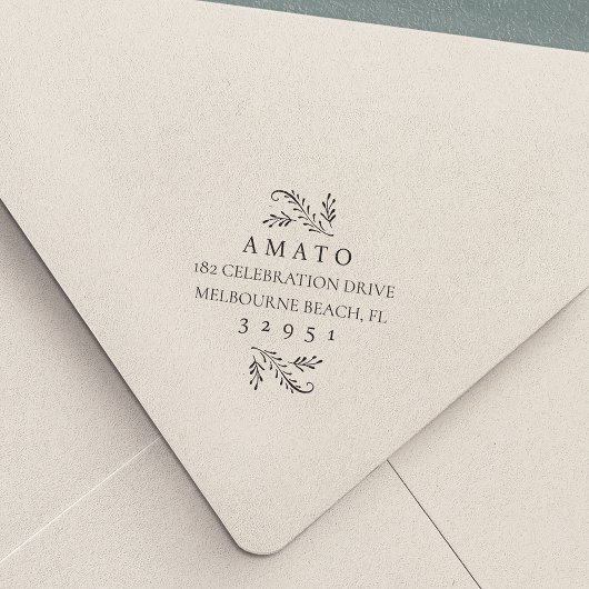 Elegant Botanisch Bloed Retouradres Zelfinktende Stempel