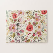 Elegant  botanisch bloempatroon legpuzzel (Horizontaal)