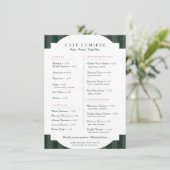 Elegant Botanisch Café Menu (Staand voorkant)