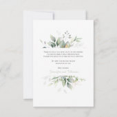 Elegant botanisch Eucalyptusgroen Succulent Bedankkaart (Achterkant)