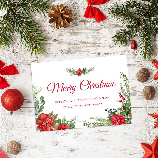 Elegant Botanisch gebladerte Vrolijk Kerstfeest Feestdagenkaart