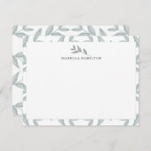 Elegant Botanisch Gepersonaliseerd Briefpapier Notitiekaartje (Voorkant / Achterkant)